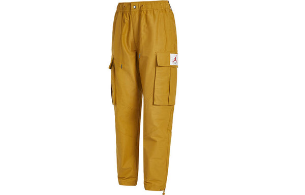 Брюки men's jordan flight woven pocket sports pants/trousers/joggers yellow Nike, желтый — фото 3
