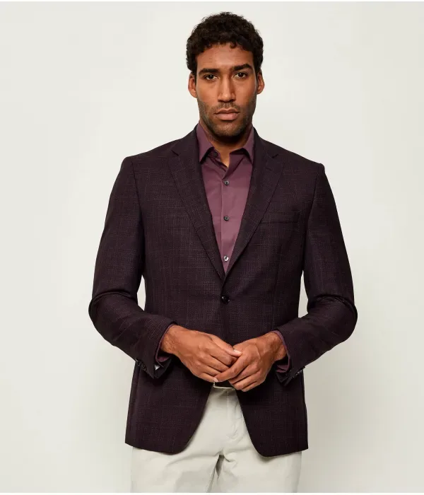 H-Hutson-251 Элегантная шерстяная куртка slim fit Boss, фиолетовый