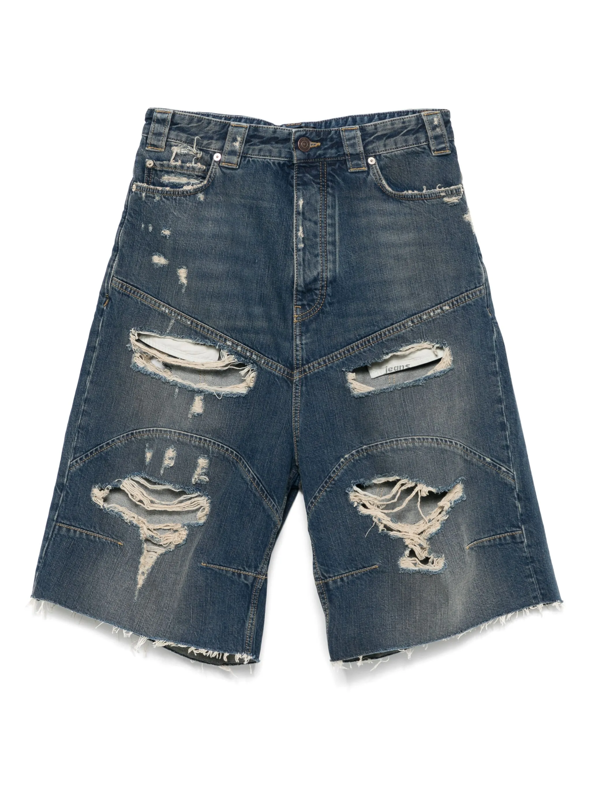 

Джинсовые шорты с эффектом потертости Balenciaga, синий