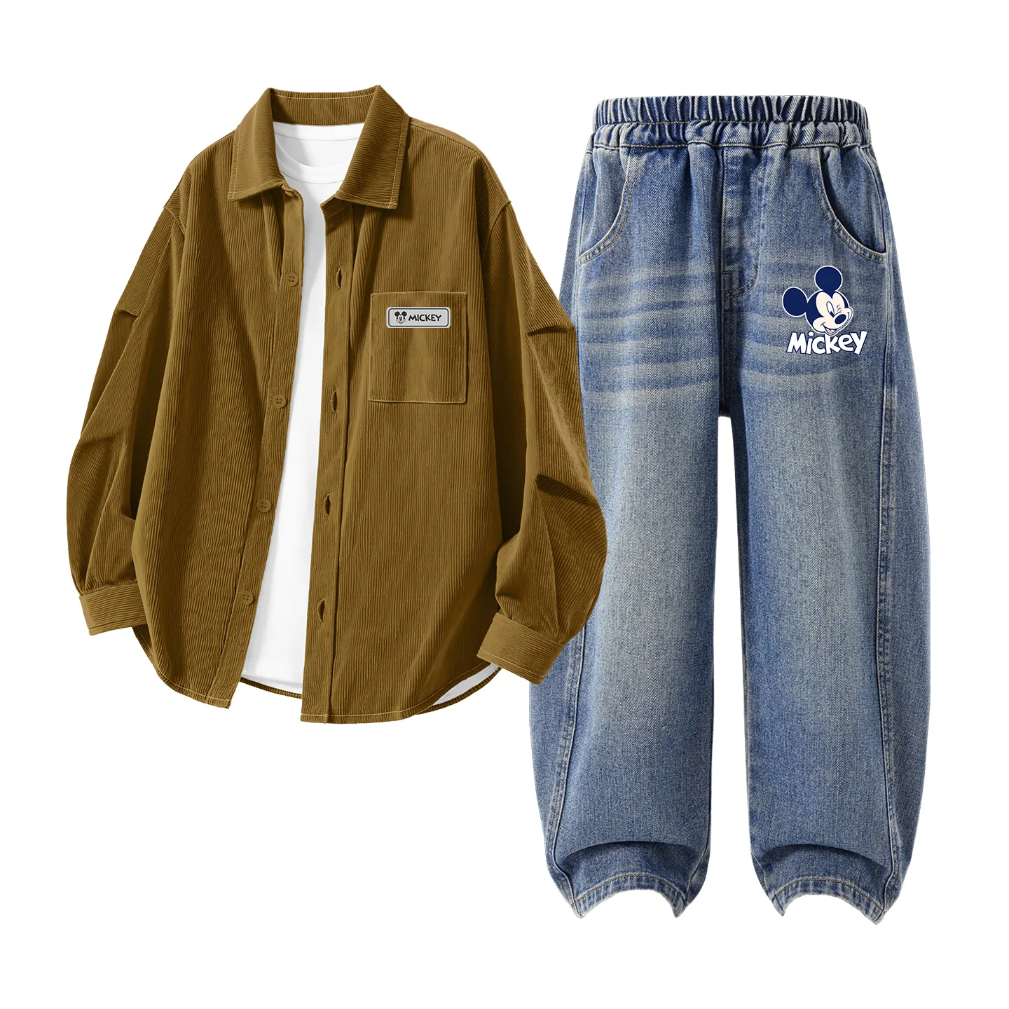 Детский спортивный костюм с круглым вырезом Disney, Di H Square Hook-and-Loop K Olive Green+Di Blinky Q Denim Blue
