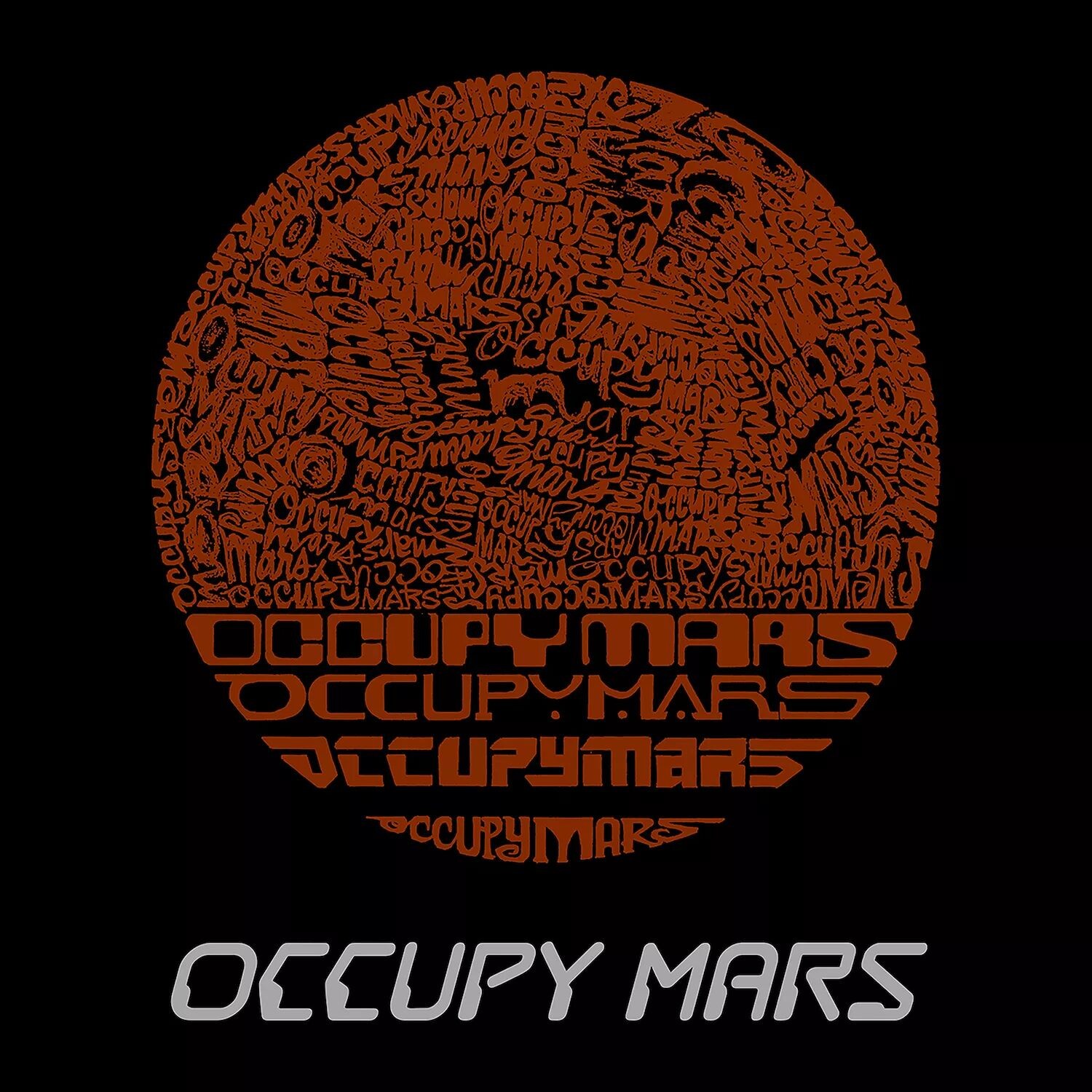 

Occupy Mars — мужская футболка премиум-класса с рисунком Word Art LA Pop Art, черный