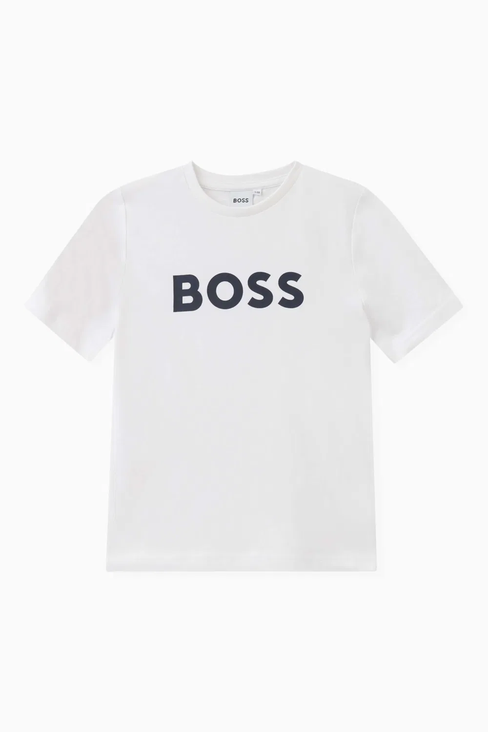 Футболка хлопковая с принтом-логотипом BOSS Kidswear, белый