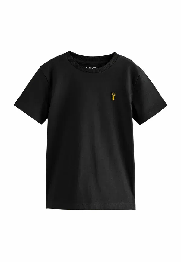 Футболка с вышивкой оленя Regular Fit 2 Pack Next Black, White, белый/черный — фото 4