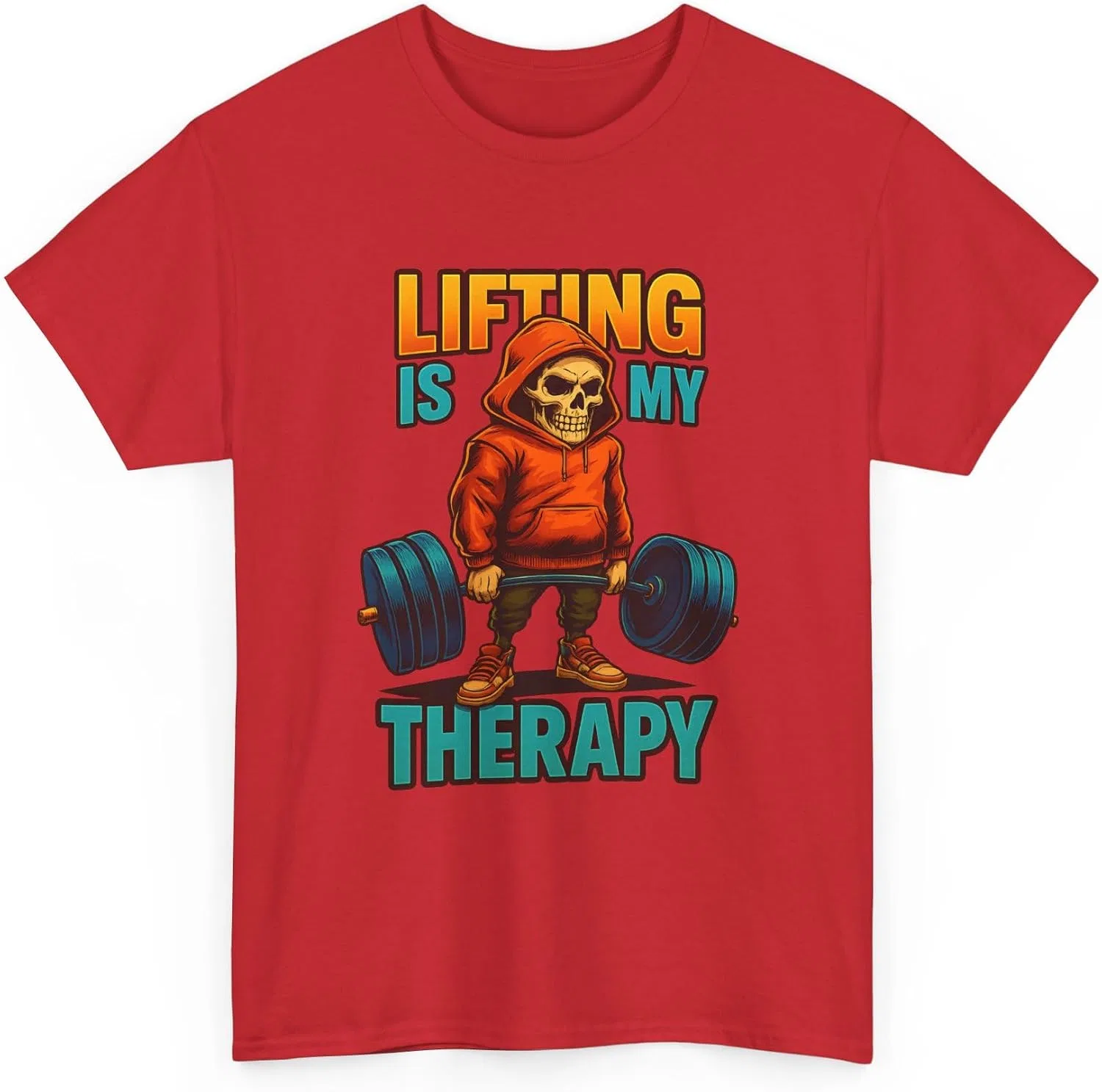 Футболка с принтом Lifting is My Therapy, Red — фото 3