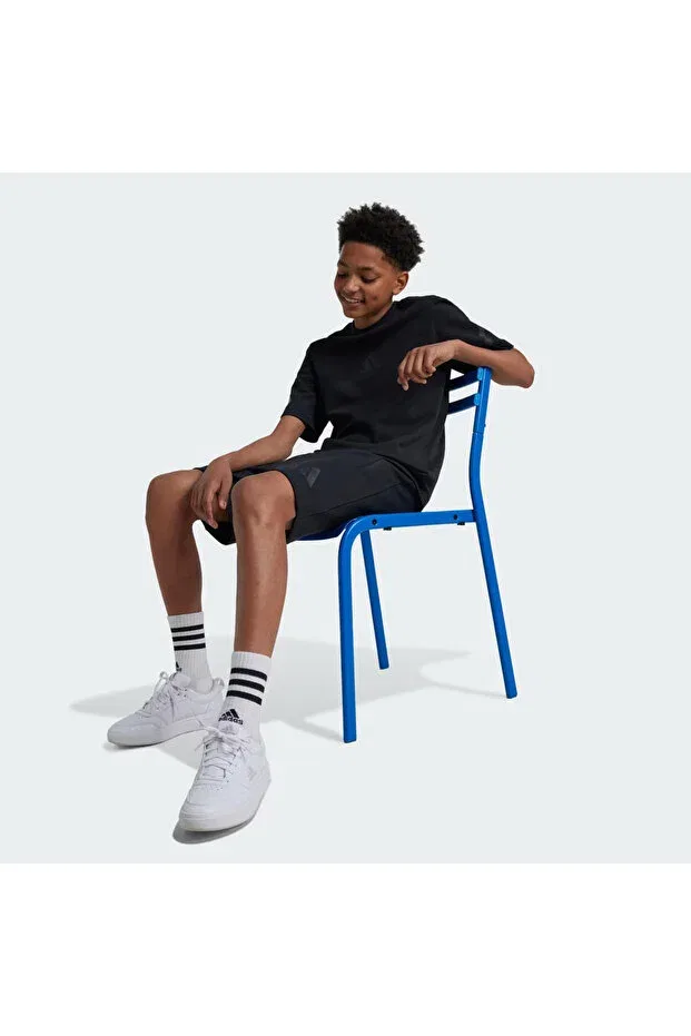Детские шорты для девочек однотонные Adidas, Black — фото 3