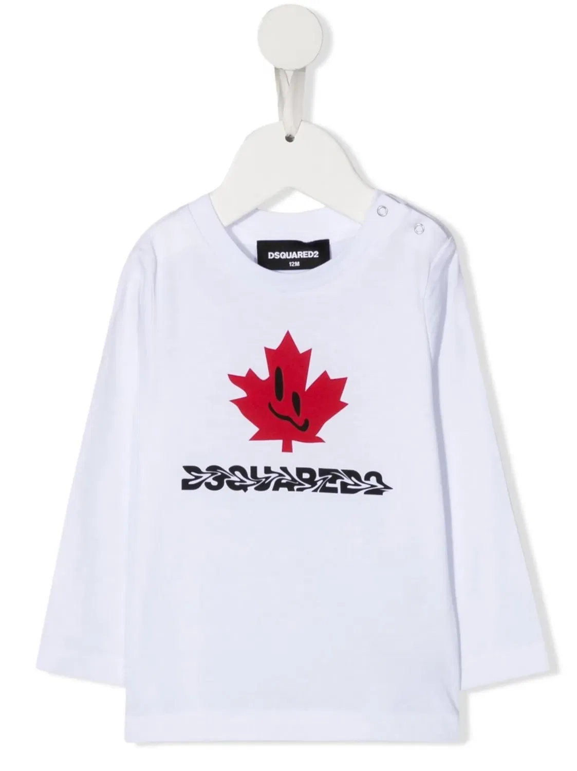 Футболка с логотипом и кленовым принтом DSQUARED2, белый