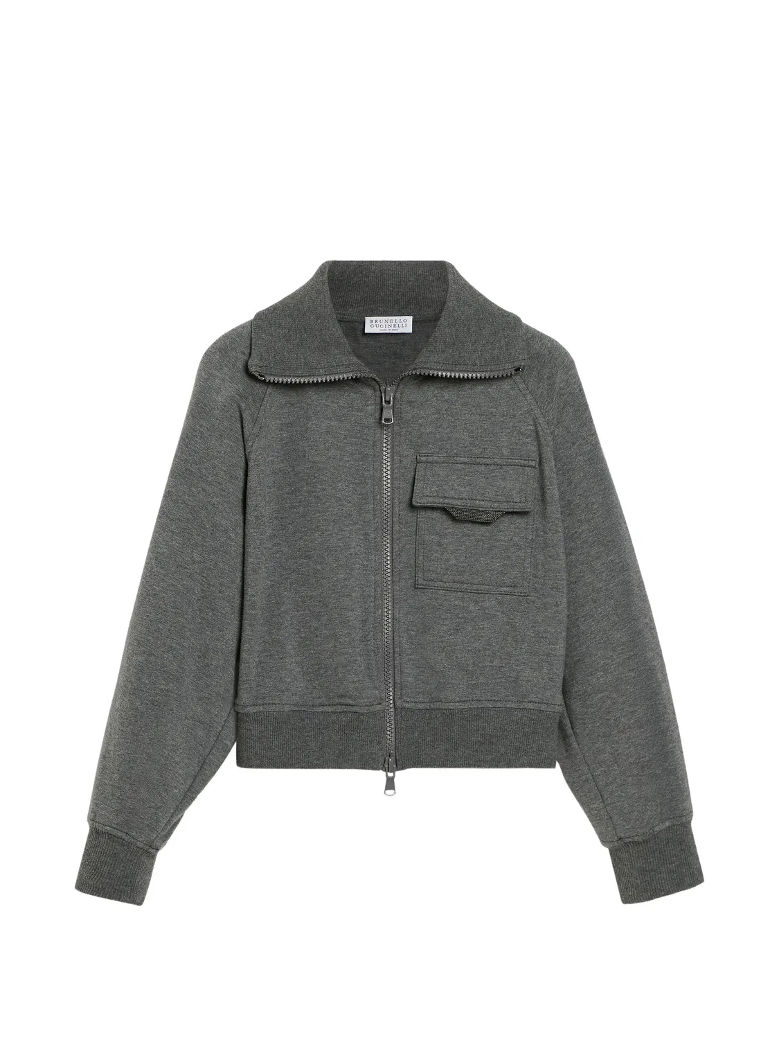 Худи на молнии Brunello Cucinelli Kids, серый
