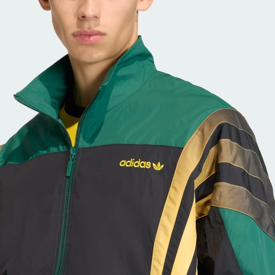 Спортивная куртка с длинным рукавом и воротником-стойкой Santiago Track Top adidas, Зеленый — фото 4