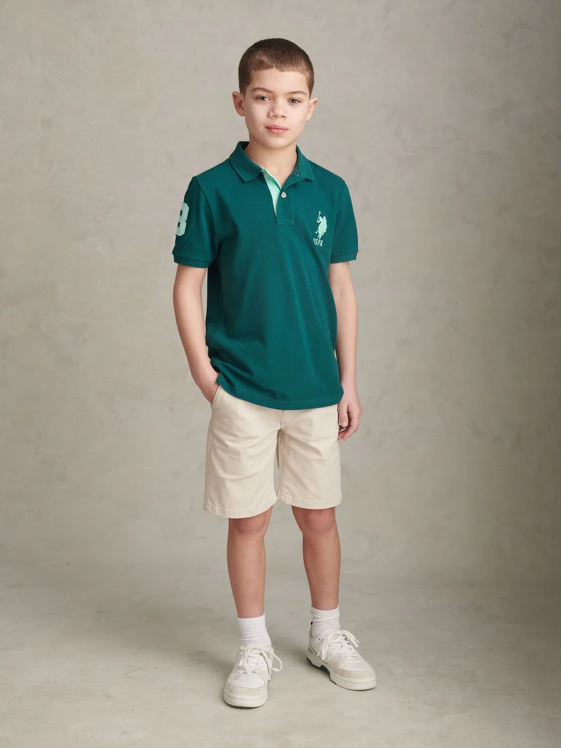 Поло U.S. Polo Assn. Player, зеленый — фото 3