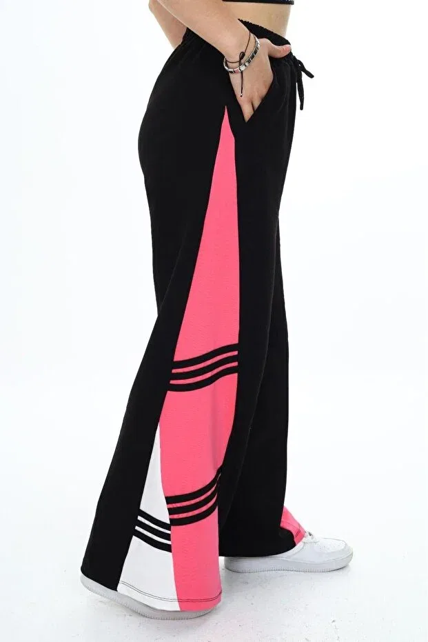 Детские спортивные штаны для девочек хлопковые широкие Oversize Asortix, Black