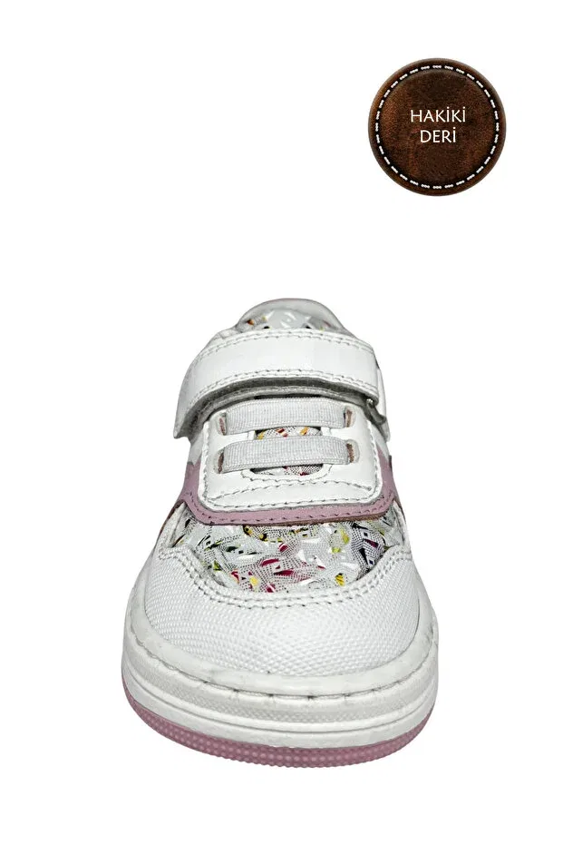 Детские туфли для девочек с ортопедической стелькой Şenler Bebe World Kids, Pink-Silver-White — фото 4