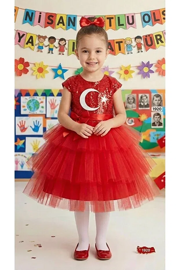 Детское платье для девочек с блестками Delfini Kids, Multicolor — фото 2