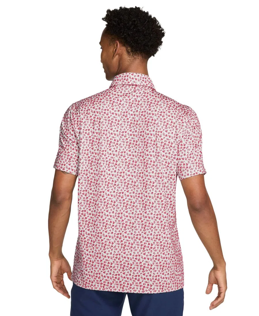 Мужское поло для гольфа с Dri-FIT технологией, с коротким рукавом Nike, Gym Red/White — фото 3