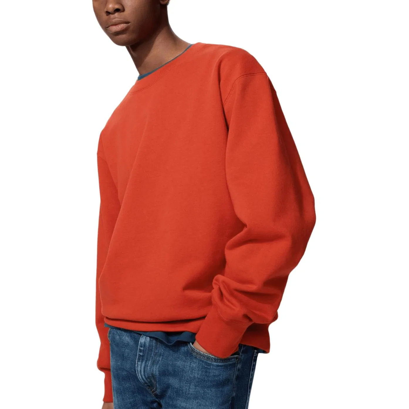 Мужской свитшот с круглым вырезом UNIQLO, Dark Orange