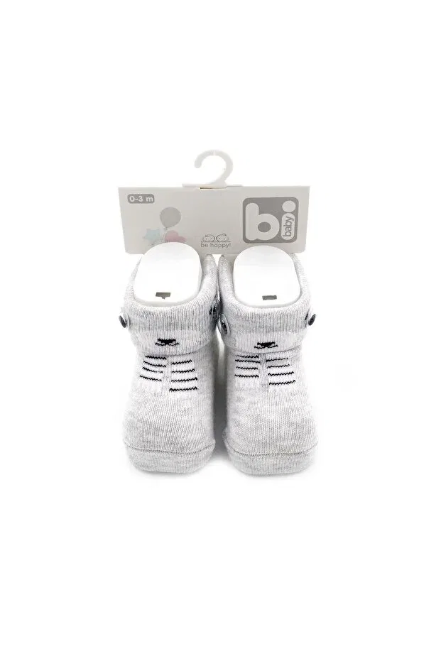 Детские носки для новорожденных с животными Bibaby, Gray-White