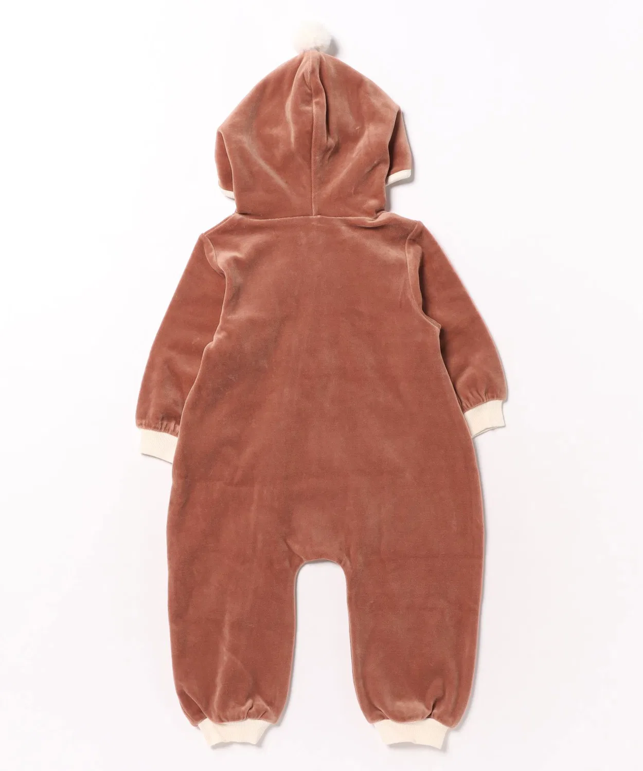 Детский комбинезон с флисом, на молнии, с помпонами, Velour Zip Jumpsuit Quincy Mae, Red — фото 2