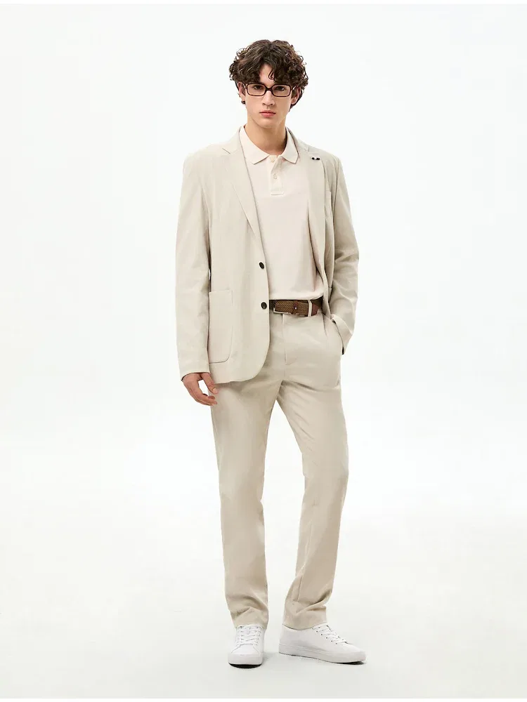 Брюки из полиэстера с хлопком и льном, Denton Fit TOMMY HILFIGER, Beige
