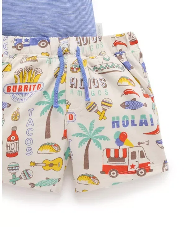 Детский комплект для мальчиков с коротким рукавом Purebaby, Fiesta Print — фото 4
