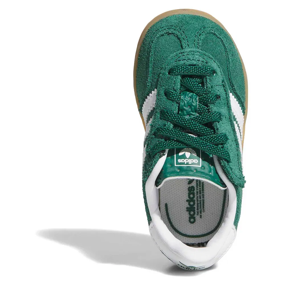 Кроссовки Gazelle Indoor с эластичной шнуровкой Adidas Originals, зеленый — фото 3