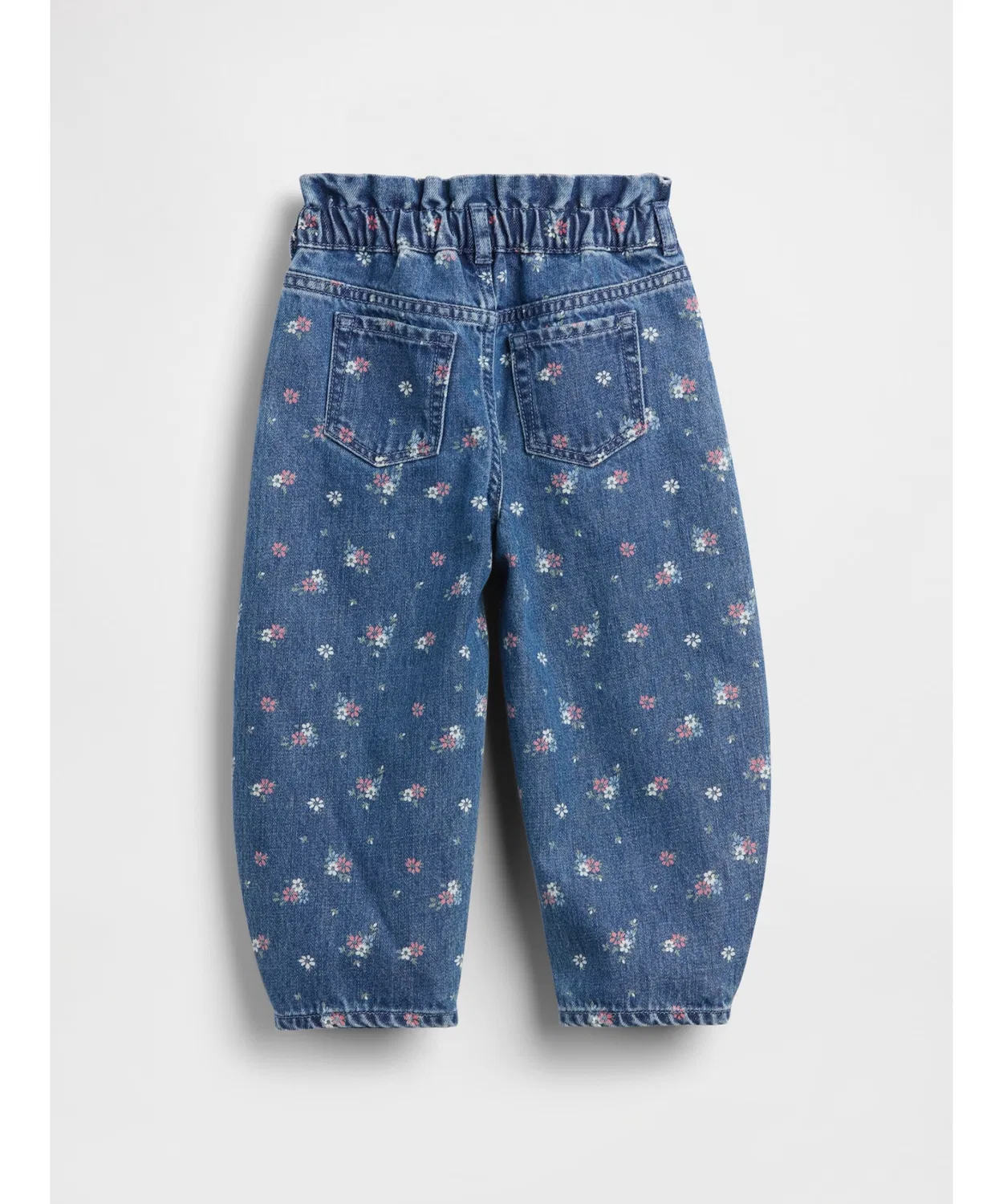 Детские джинсы с цветочным принтом и рюшами Horsehoe Denim GAP, Indigo Blue — фото 2