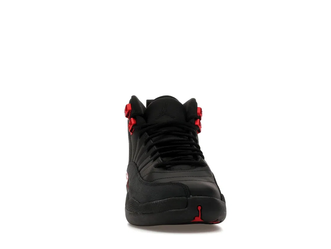 Детские кроссовки с длинным шнурованием Jordan 12 Retro Jordan, Black/Black/Varsity Red — фото 2