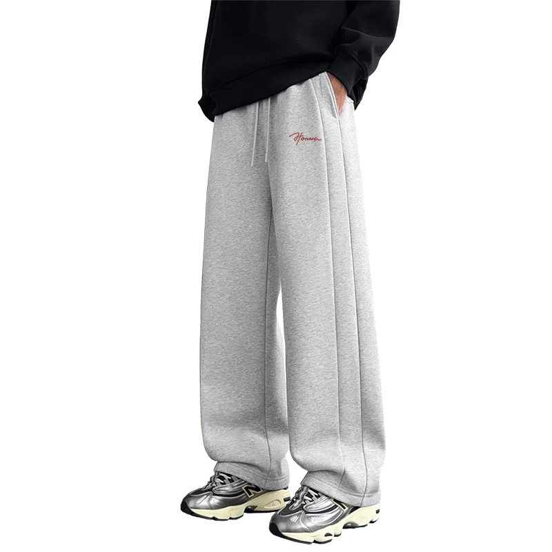 Детские спортивные штаны свободного кроя из воздушного хлопка Tonlion, Heather Grey — фото 3