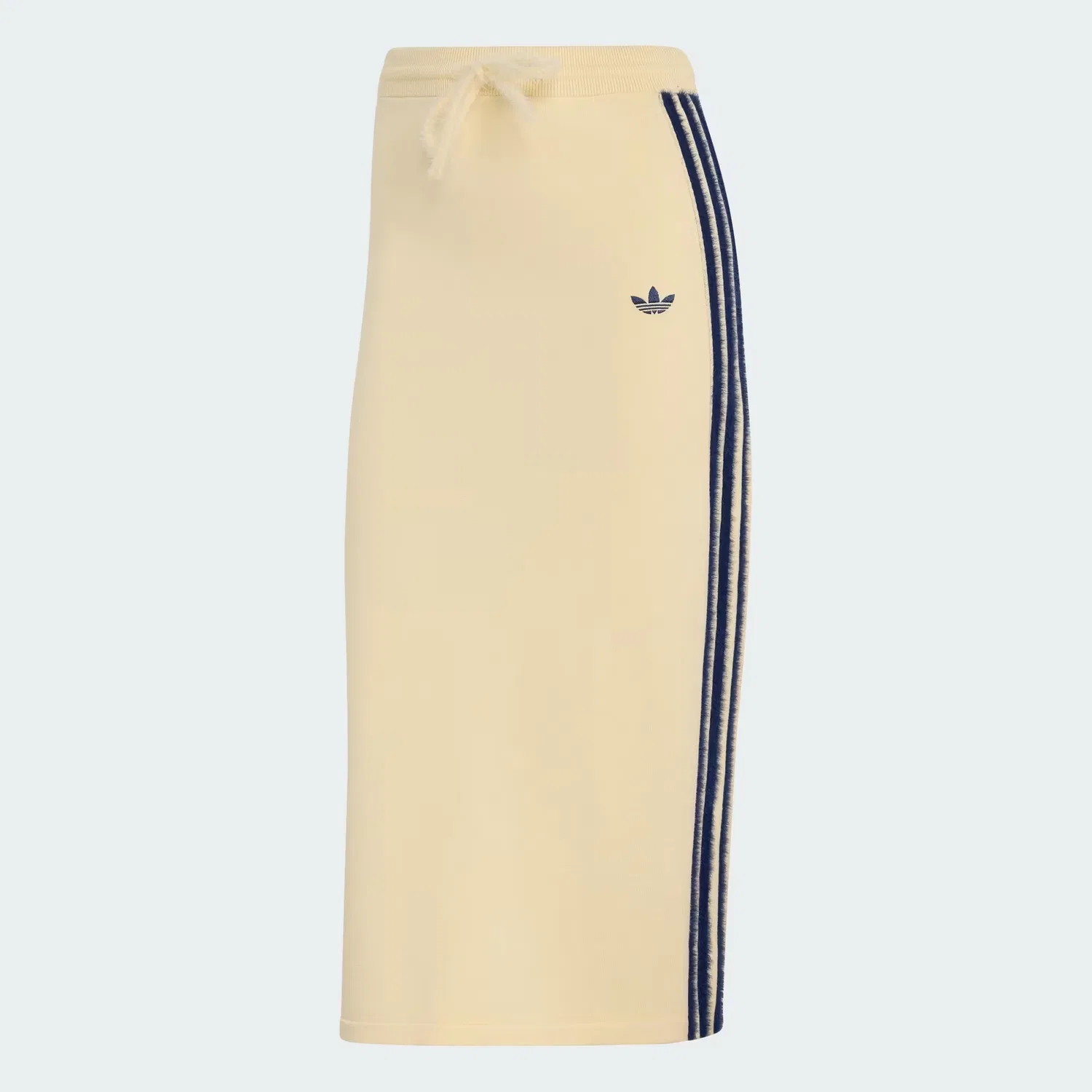 Женская вязаная юбка с эластичным поясом Knitted Skirt Adidas Originals, теплый ванильный/темно-индиго — фото 4