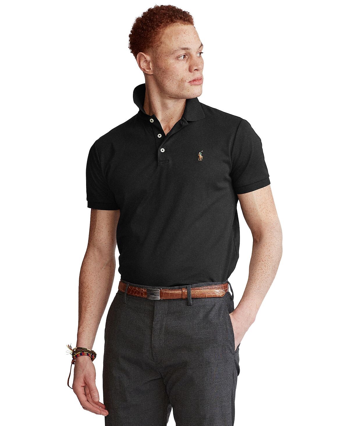 

Мужская рубашка-поло slim fit из хлопка на заказ Polo Ralph Lauren, мульти