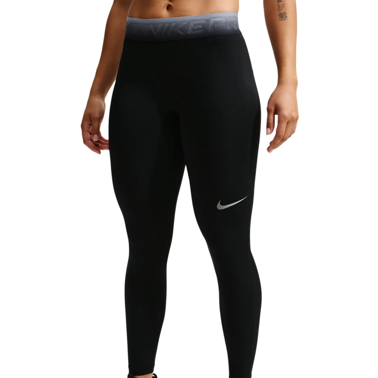 Женские леггинсы Nike Pro Dri-FIT с завышенной талией, 7/8, Ghost/Black