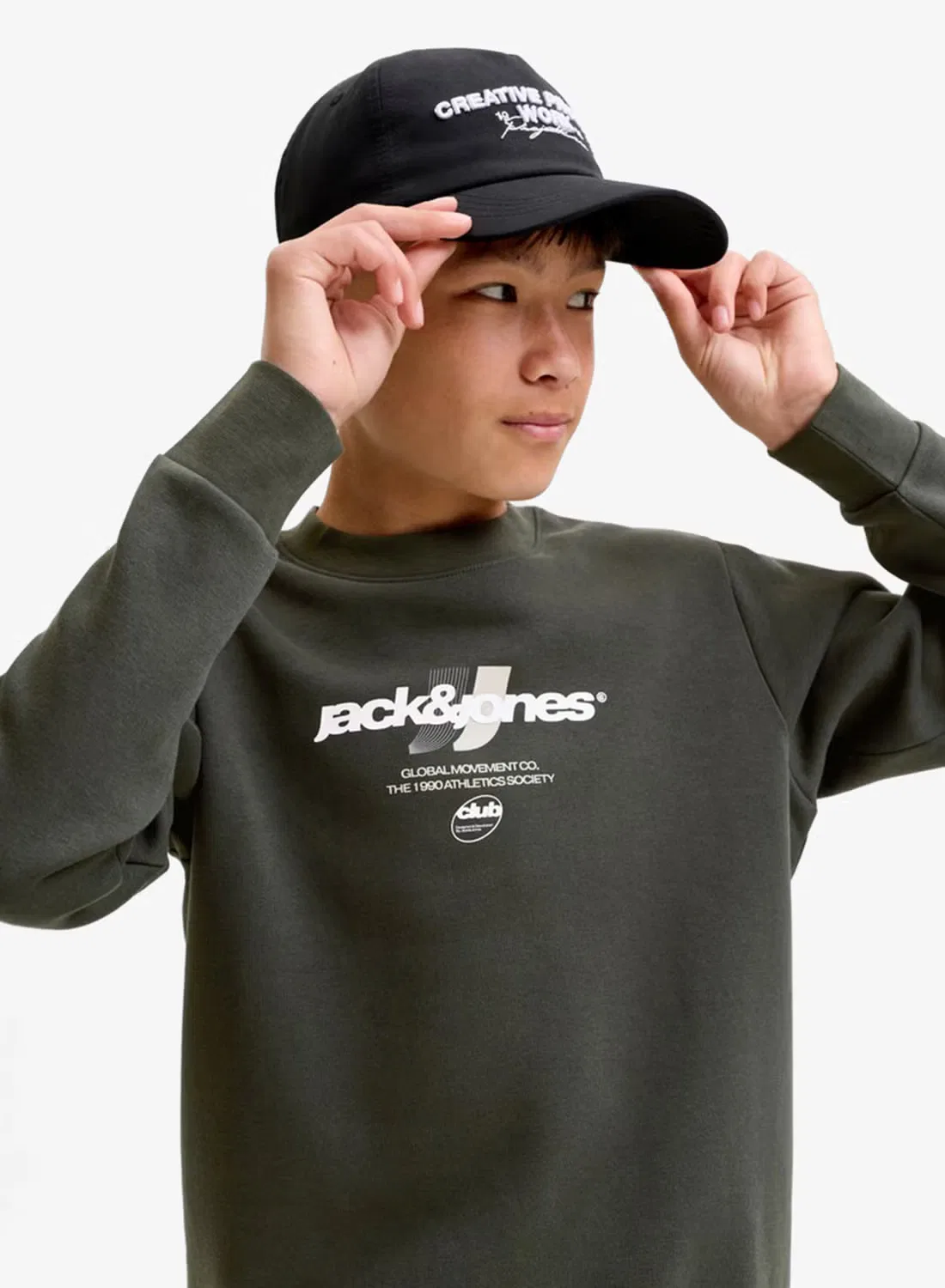 Свитшот с принтом Youth club Jack & Jones Junior, торфяной — фото 3