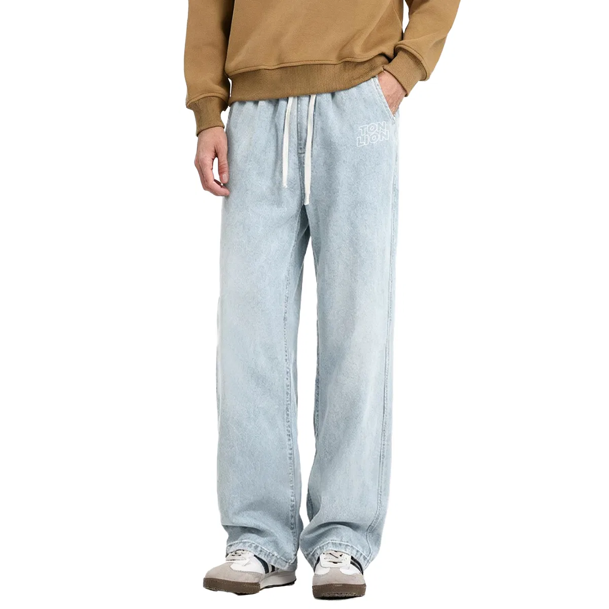 Детские джинсы прямого кроя Unisex Moderate Straight Fit Pants Tonlion, Light Blue