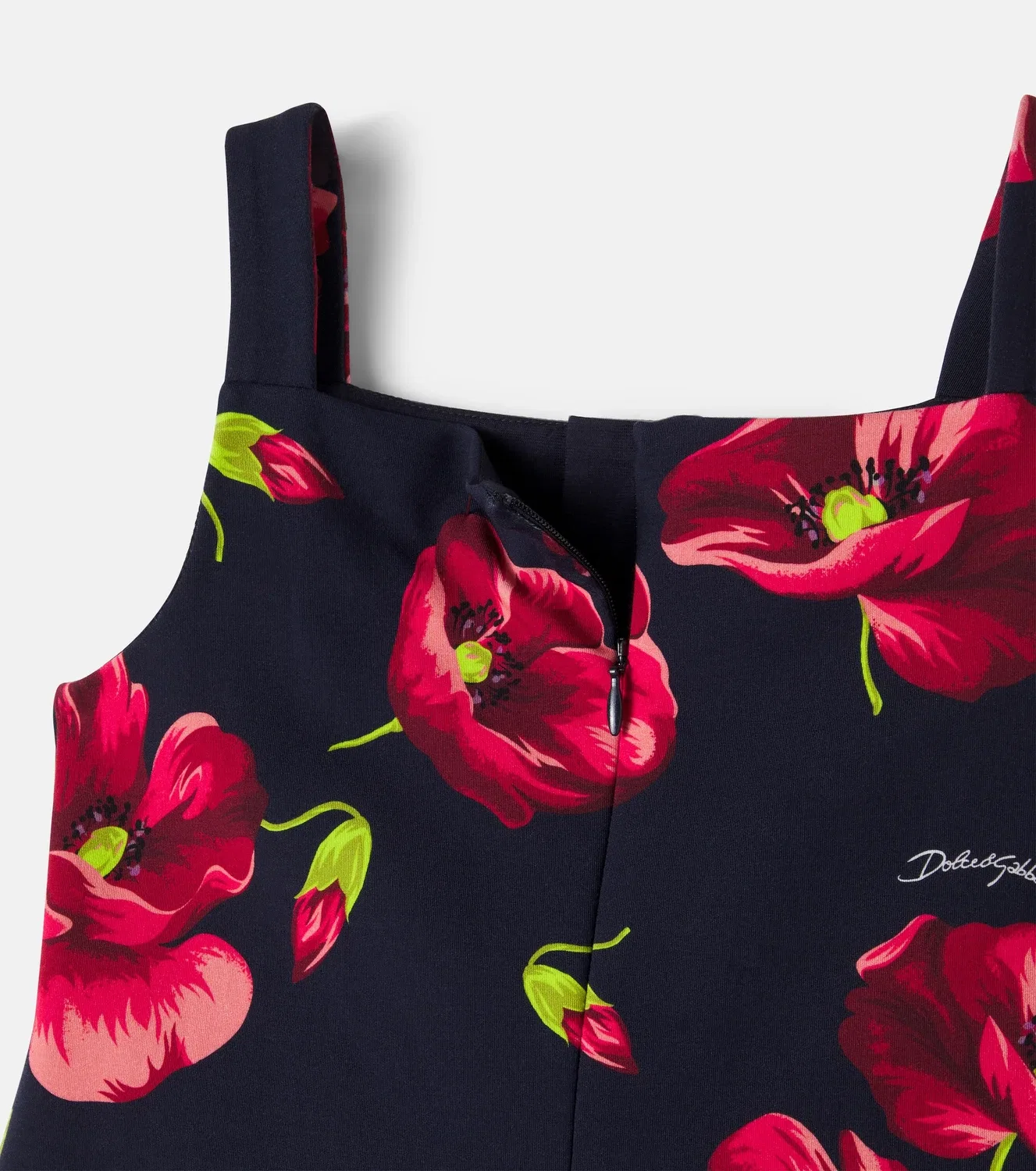 Нарядное платье с цветочным принтом Dolce&Gabbana Kids, синий — фото 4