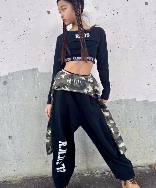 Детский лонгслив с принтом 2way RADS RandS, Greenish Camouflage