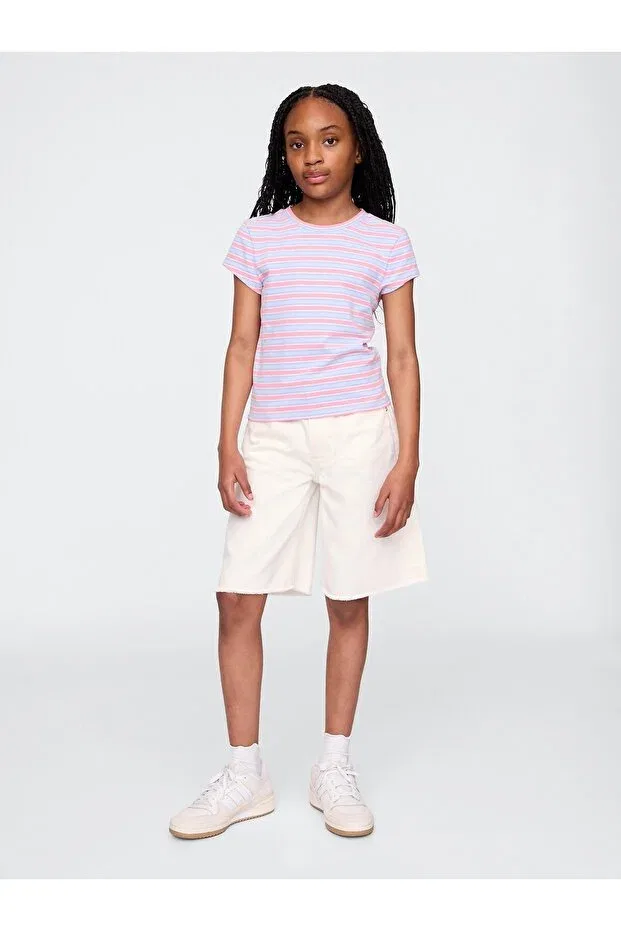 Детские джинсовые шорты для девочек с обычной посадкой Gap, Off White
