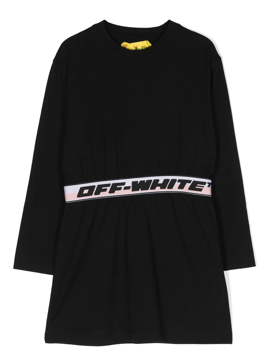 Платье с логотипом из хлопка OFF-WHITE, черный