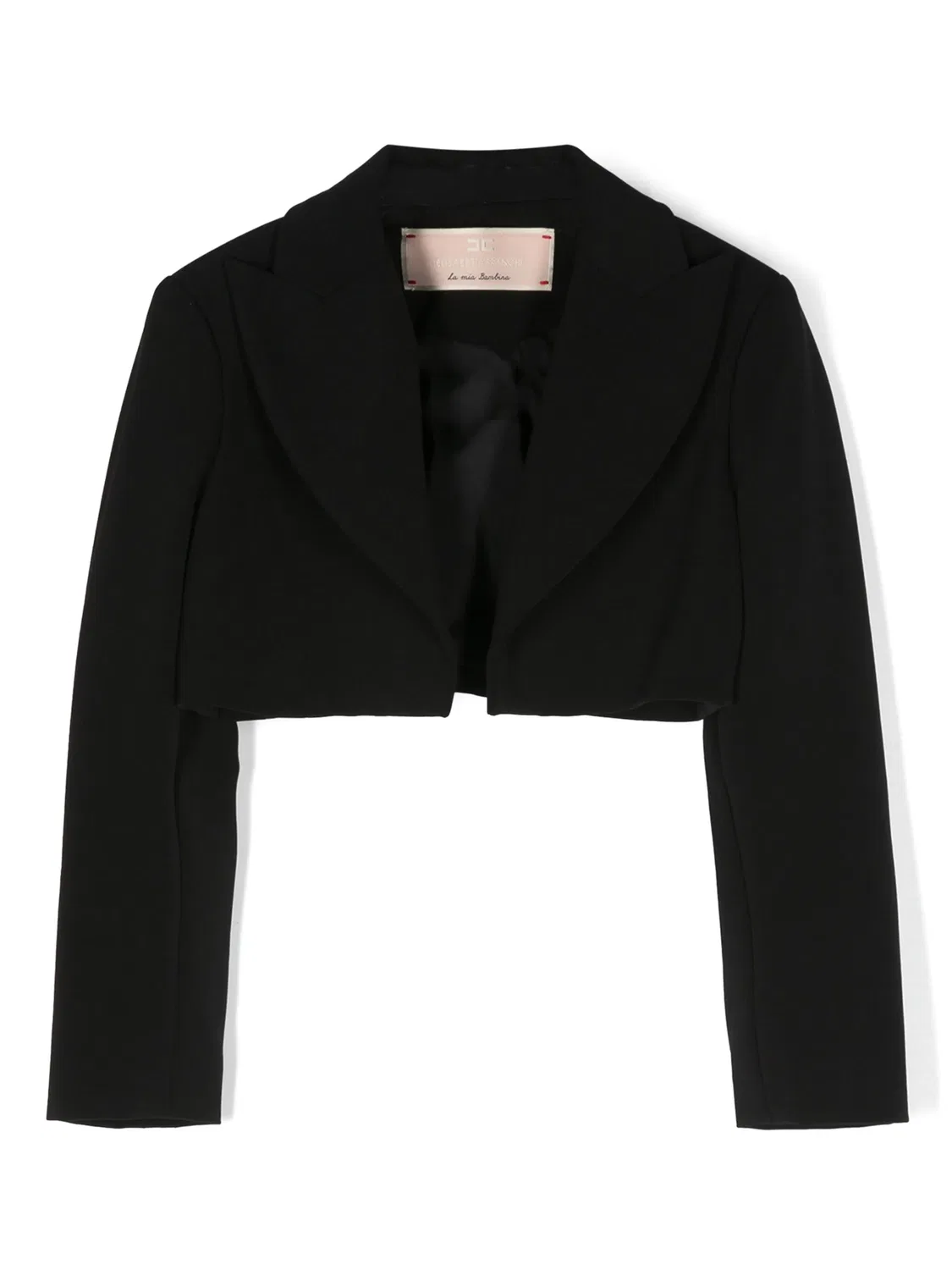 Кropped блейзер с бантом Elisabetta Franchi, черный