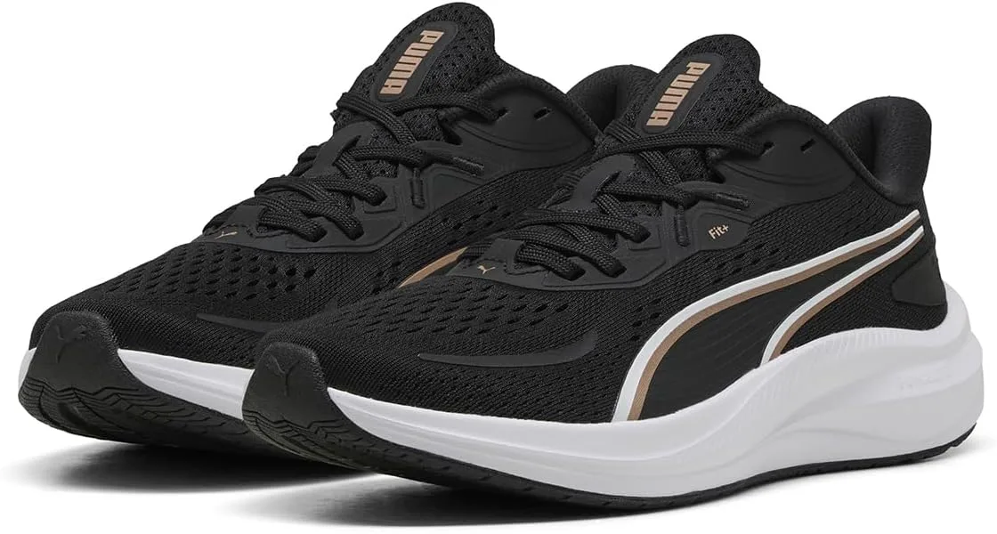 Детские кроссовки PUMA Reflect Lite Jr унисекс, черный/золотой — фото 2