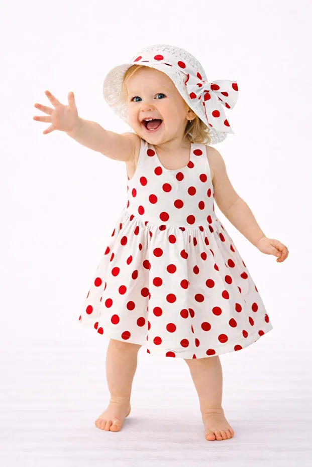 Детское платье для девочек с принтом Sweet Summer Baby Girl Chicsy Baby, Salmon — фото 3