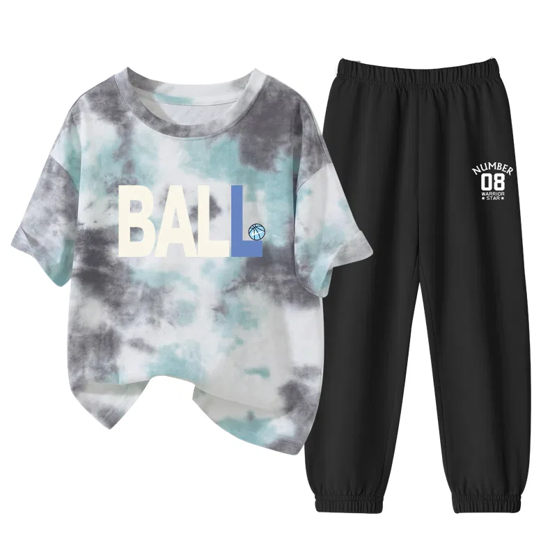 Детский спортивный комплект с принтом Basketball Letter, Purple/H Basketball Letter-Gray/H08K, WARRIOR — фото 3