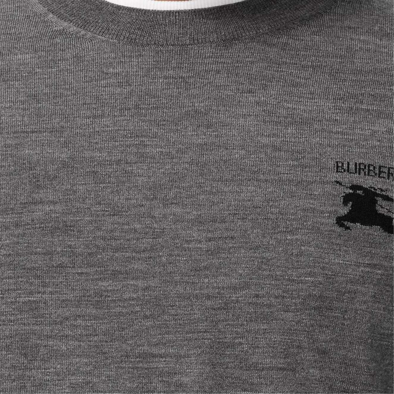Мужской свитер с круглым вырезом и прямым кроем, Burberry, Gray — фото 4