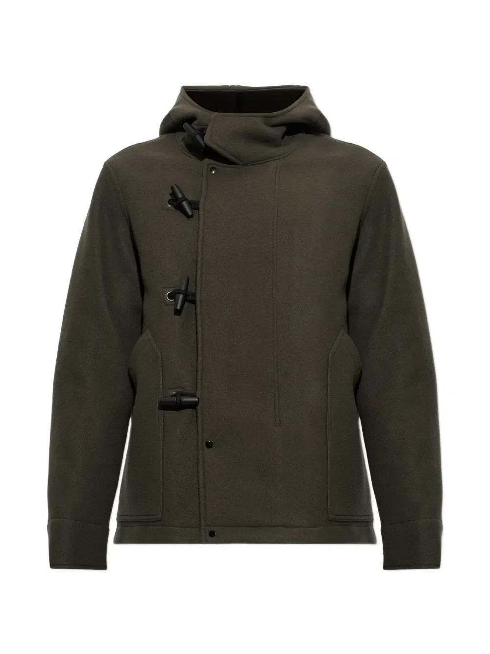 Плотная шерстяная куртка с капюшоном Stone Island, зеленый