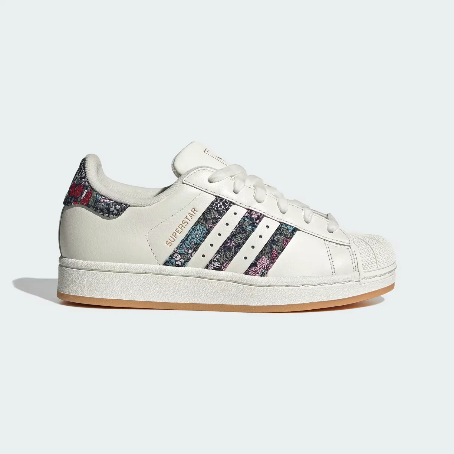Детские кроссовки с цветочным принтом Liberty Superstar II Adidas Originals, бело-кремовый/пурпурный/медовый