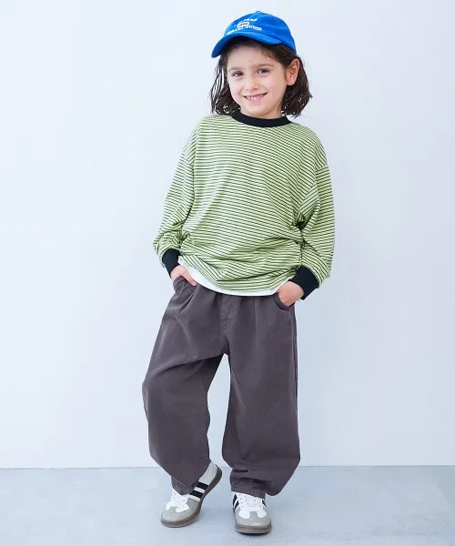 Детские брюки свободного кроя с винтажной обработкой, модель Vintage Style Loose Tuck Pants, devirock, Grey — фото 4