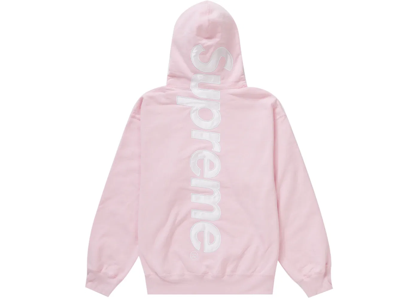 Мужской худи с сатиновой аппликацией Supreme Satin Appliqué Hooded Sweatshirt (FW23), Light Pink