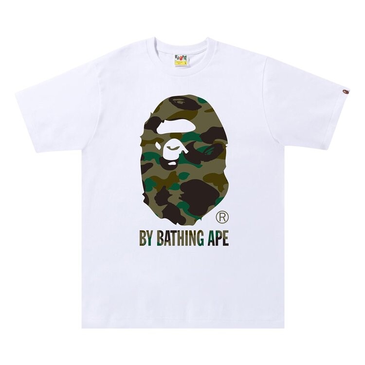 

Футболка BAPE 1st Camo Side Big Ape Head Tee 'White/Green', белый