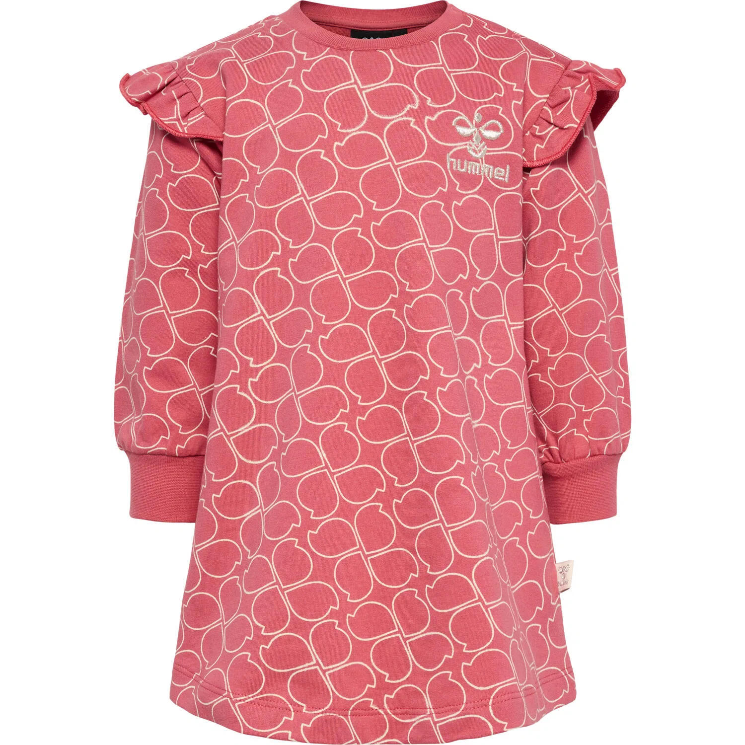 Детское платье из футера с принтом Presli Hummel, Rosa Perlrosa Magentapink