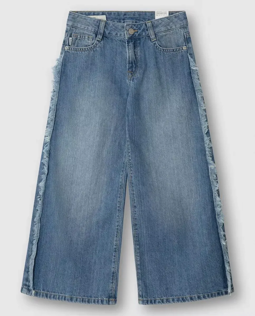 Джинсы с необработанным краем Wide Leg Lexy Frayed для девочки Pepe Jeans, синий