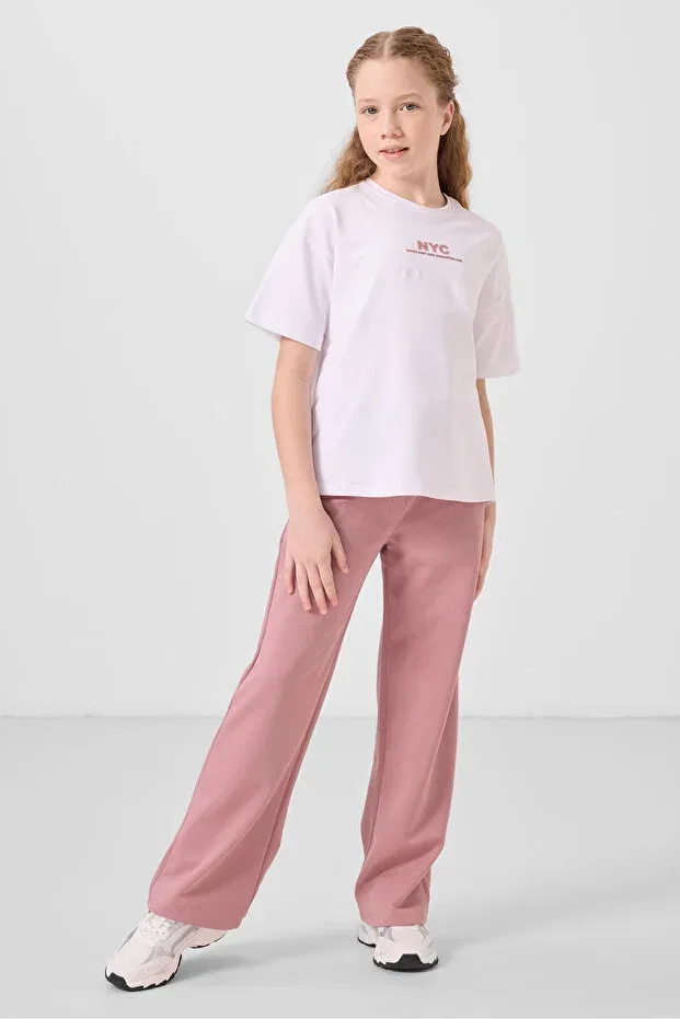 Детский спортивный костюм для девочек с принтом Tommy Life, White/Rosy