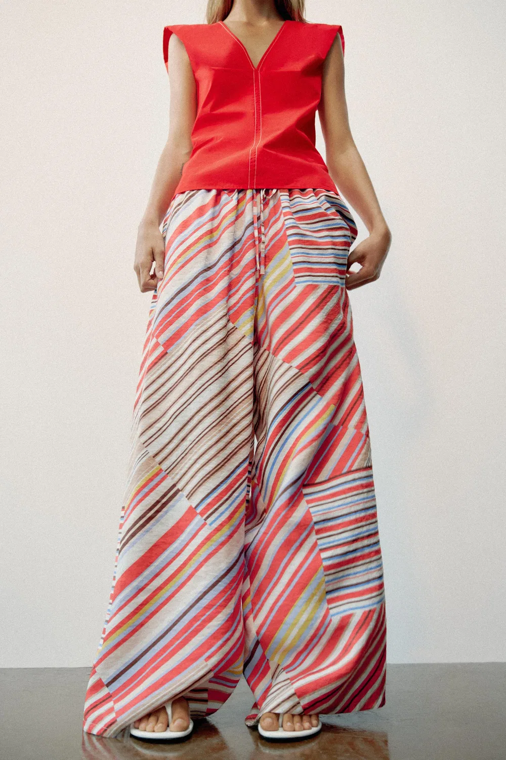 ПОЛОСАТЫЕ ШИРОКИЕ БРЮКИ ZARA, striped — фото 2