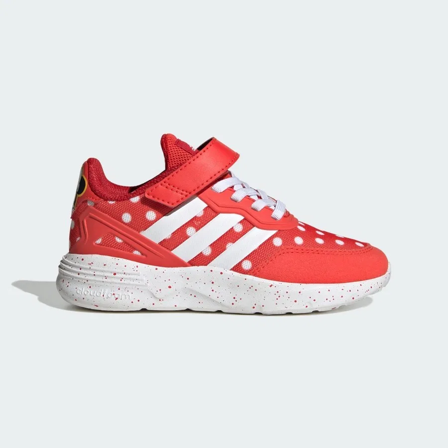 Детские спортивные туфли с принтом Minnie Mouse adidas Nebzed x Disney, Красно-белый